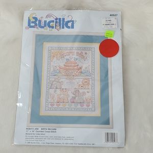 Bucilla "Noah's ark birth record cross stitch New Vintage